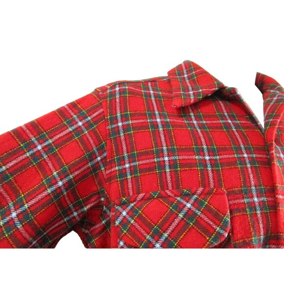 Pendleton Woolen Mills Mens Medium Red Plaid Wool Shirt Made in USA Vintage 1960 - Picture 10 of 16